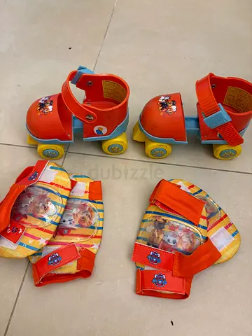 Adjustable Paw Patrol Kids Skate mondo roller 4 wheels original with Knee/Elbow/Wrist Pads -