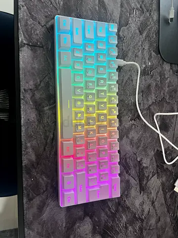 Compact 60% RGB Mechanical Keyboard - White, Wired