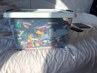 Large tub of mixed LEGO bricks and plates - assorted pieces