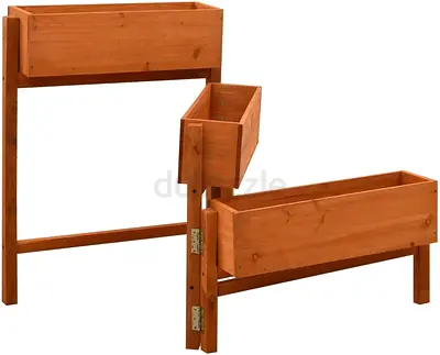 Raised Garden Bed Folding Planter Box Solid Firwood Outdoor Elevated Planter 23.6x5.5x29.5 for Ga