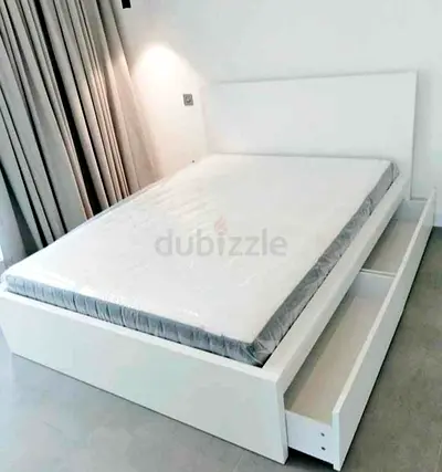 IKEA malam bed with mattress queen size