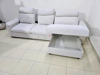 Ikea Lidhult L shape sofa bed with mattress