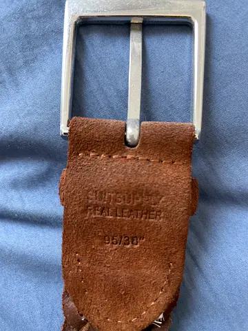 Suitsupply Brown Suede Genuine Leather Mens Belt - Size 95/38