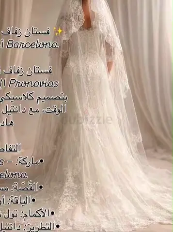 White Lace Wedding Dress with Long Train and Veil