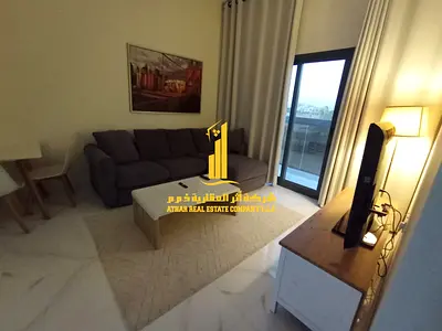 Luxury apartment, second occupancy, one bedroom and living room with a balcony and open view. Ajman