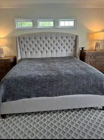 Luxury Fabric Bed Frame With Mattress Stylish Modern Design Headboard