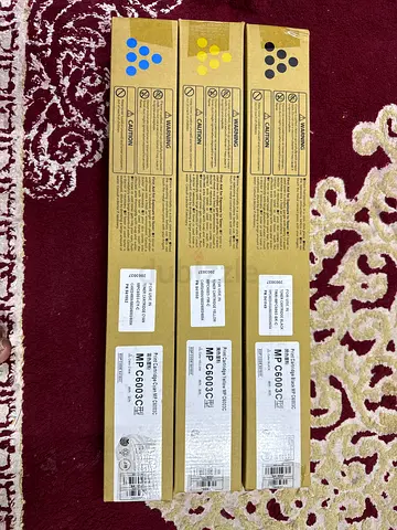 Ricoh MP C6003 Toner Cartridges (Black, Cyan, Yellow) - Genuine Boxes
