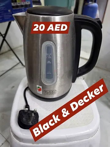 Black  Decker Stainless Steel Electric Kettle - 1.7L, Used
