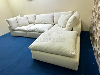 Premium quality marina home feather 🪶 filled modular sofa with ottoman