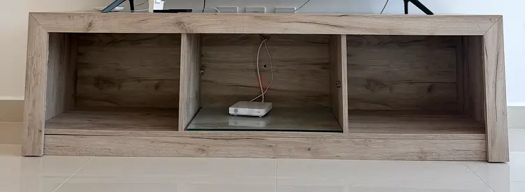 Modern Wooden Finish Entertainment Center TV Stand