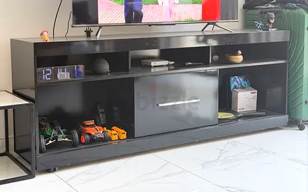 Black TV Stand / Entertainment Unit with Storage