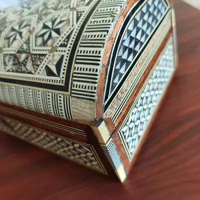 Handcrafted Mother of Pearl Inlay Jewelry Box SMALL SIZE