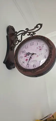 Antique-style Decorative Table Clock - Working, Floral Face