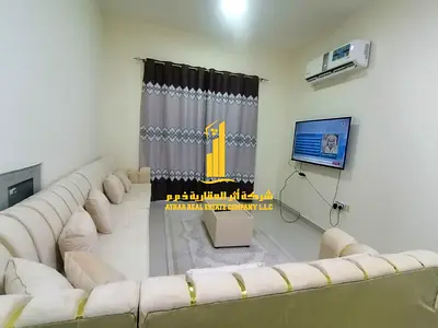 شقه فاخره غرفه وصاله مع بلكونه باطلاله مفتوحه.عجمان الروضه 3. مفروش بالكامل للإيجار الشهري✨الإيجار يشمل الفواتير والإنترنت وموقف