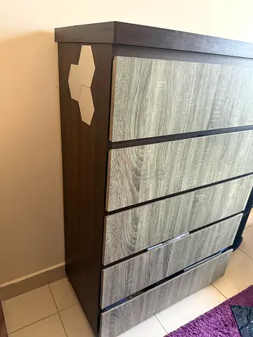 6-drawer tall chest / dresser in grey wood finish to be sold urgently