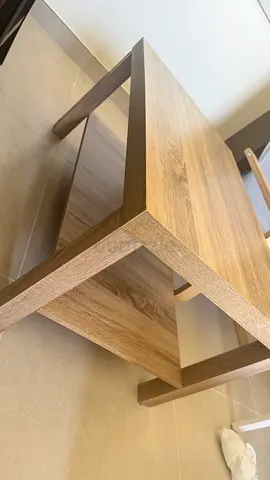 Solid wood-look small side table / console table - light oak finish