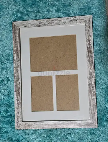Wooden Multi-Photo Frame - Rustic White Finish (Holds 3 Photos)