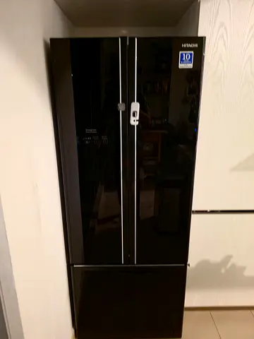 Hitachi Black French Door Refrigerator - Good Condition