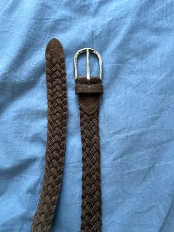 Suit supply Brown braided suede belt - casual woven leather style