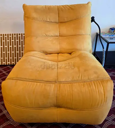 Mustard Yellow Plush Lounge Chair / Chaise (single piece)