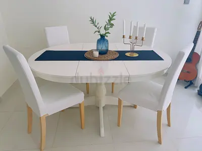 IKEA Round Expandable Dining Table with 4 Chairs