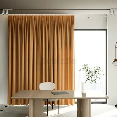 100% blackout par meter only 55 dhPair of Beige Fabric Curtains - Full-Length Drapes, Good Condition