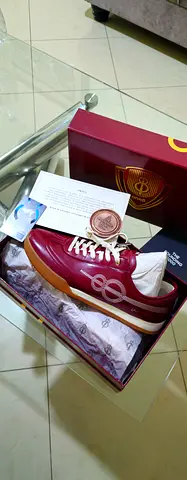 Virat Kohli signature collection Maroon leather sneakers in box — brand new, with original packaging