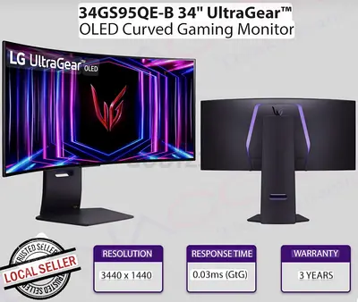 LG premium 34-inch ultrawide OLED gaming monitor featuring a 3440 x 1440 resolution
