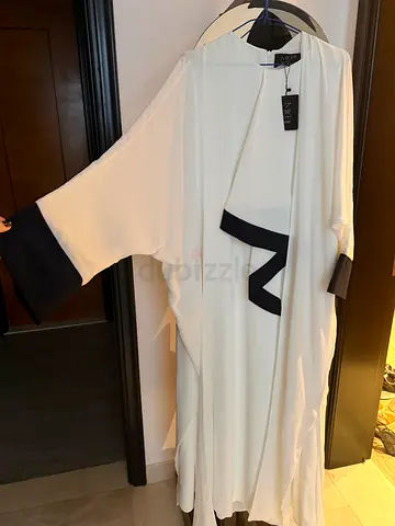 White womens dress + abaya chiffon (brand new with tags) - Size L michi