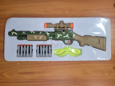 MOVING OUT SALE: Toy Camouflage Sniper Rifle with Foam Darts and Safety Goggles