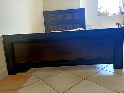 2Solid Dark Wood  Bedframes with Headboard