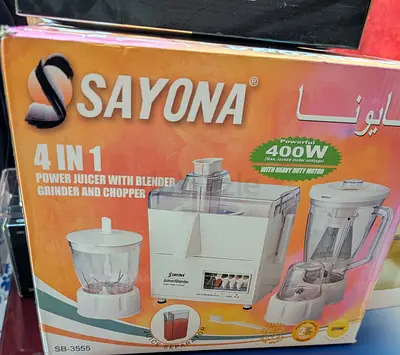 SAYONA 4-in-1 Power Juicer with Blender, Grinder Chopper (400W) - Boxed