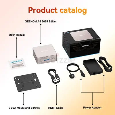 GEEKOM A5 2025 Mini PC (3-Year Warranty (Free of Charge)