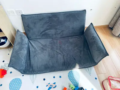 Grey Kids Sofa / Loveseat - Soft Corduroy Fabric
