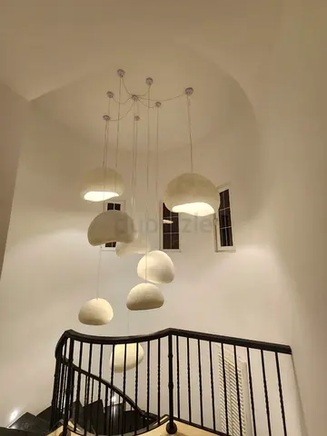 Minimalist white pendant ceiling light - modern bedroom lamp
