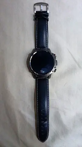 Used mens wristwatch with black leather strap - working condition verey good