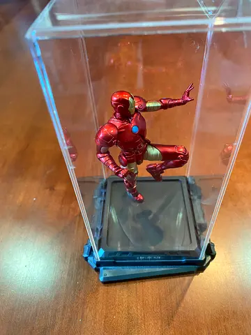 Iron Man collectible action figure in display case