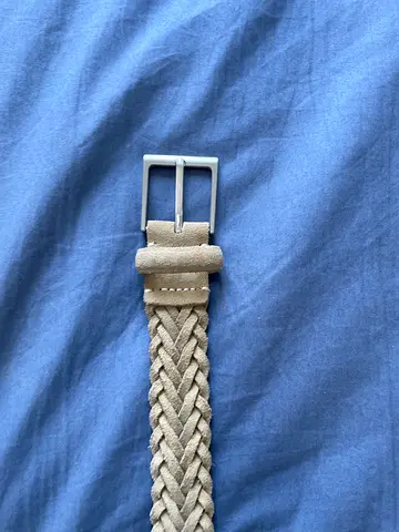 SUITSUPPLY Beige Braided Suede Belt - Size Adjustable