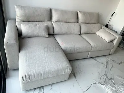 IKEA Esklstuna L Shape Sofa Bed Beige
