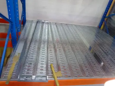 Used Galvanized Perforated Metal Pallet Decking / Racking Shelves - Lot
