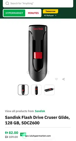 Sandisk flash drive cruser glide, 128 gb SDCZ600