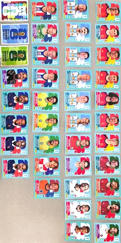 Collection of 39 FIFA World Cup Panini Style Player Cards, assorted Teams, some rare and hard to get