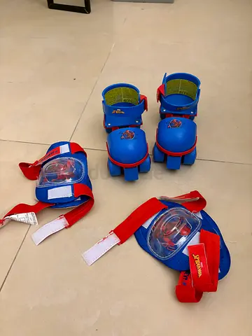 Kids Spider-Man mono roller 4 wheels original plus Knee and Elbow Protective Pads Set