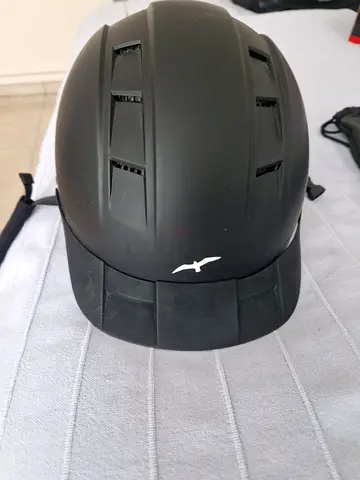 Matte Black horse riding Helmet with Visor - Good Condition