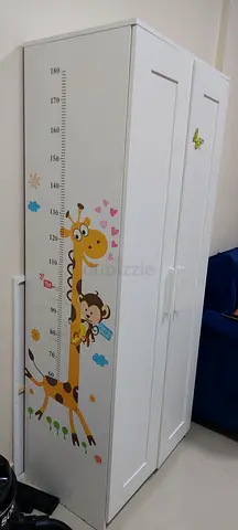 White Baby Wardrobe with Growth Chart — Good Condition