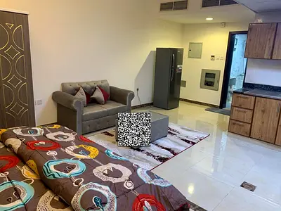 VIP Studio for Monthly Rent – First Tenant Al Rawda 2 – Sheikh Ammar Street Fully furnished studio in super deluxe finish, first tenant, with central