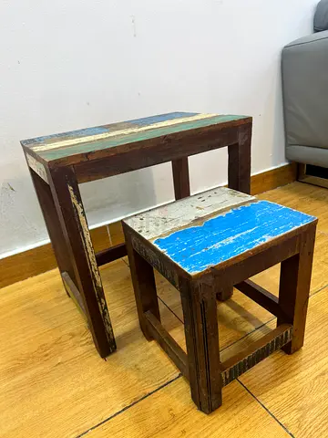 Solid Wood Vintage Stools