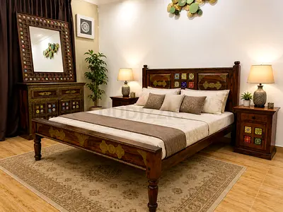Marina Home Solid Wood Antique Bedroom Set