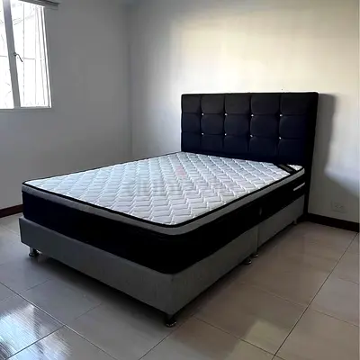 Luxury Fabric Bed Frame With Mattress Stylish Modern Design Headboard