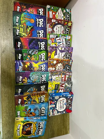 Collection of Dog Man and Tom Gates childrens books (bundle) wimpy kids